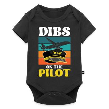 Dibs On The Pilot - Baby Premium short-sleeve bodysuit - black - Front