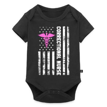 Correctional Nurse - American Flag Prison Nurse - Baby Premium Kurzarmbody - Schwarz - Vorne