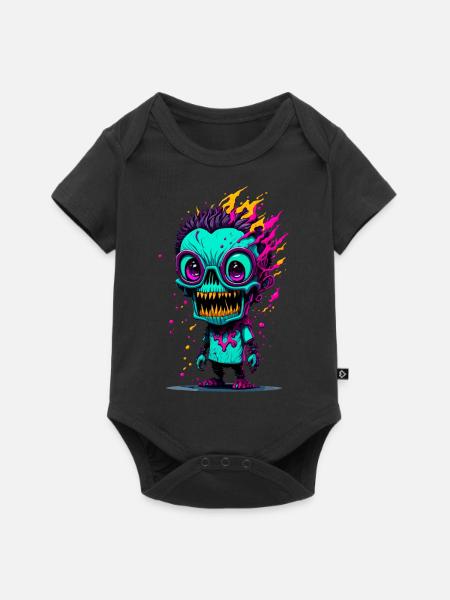 Bunter cooler Zombie - Baby Premium Kurzarmbody - Schwarz