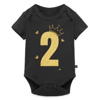 2nd anniversary golden crown - Baby Premium short-sleeve bodysuit - black - Front