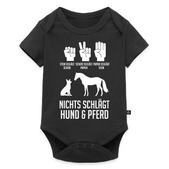 Hunde Pferdeliebhaber Hundeliebhaber Pferde - Baby Premium Kurzarmbody - Schwarz - Vorne