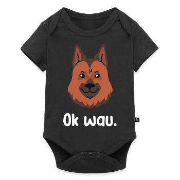 Ok wau mit German Shepherd Hundeliebhaber - Baby Premium Kurzarmbody - Schwarz - Vorne