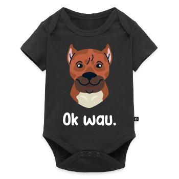 Ok wau mit Cimarron Hundeliebhaber - Baby Premium Kurzarmbody - Schwarz - Vorne