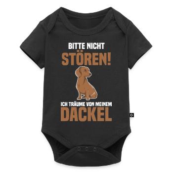 Hund Dackel - Baby Premium Kurzarmbody - Schwarz - Vorne