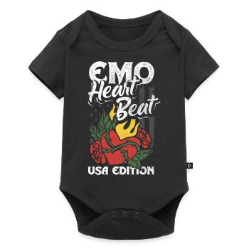Emoticon Emo Heartbeat USA Edition Emocore - Body à manches courtes Premium Bébé - noir - Devant