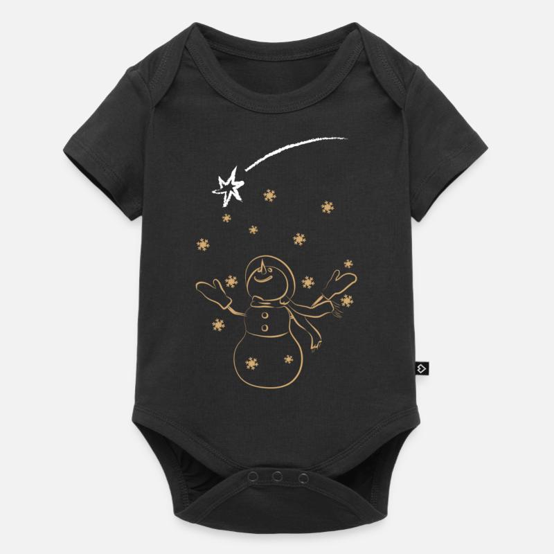 Weihnachts-Schneemann - Baby Premium Kurzarmbody - Schwarz