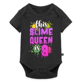 This slime queen is 9 - Baby Premium Kurzarmbody - Schwarz - Vorne
