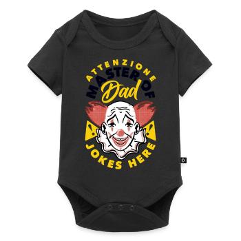 Attenzione Maître des blagues de papa - Body à manches courtes Premium Bébé - noir - Devant