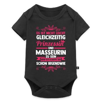 Physiotherapeutin Massage Masseurin - Baby Premium Kurzarmbody - Schwarz - Vorne
