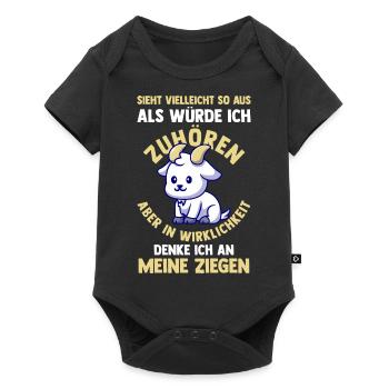 Ziege Ziegenbauer Bauernhof Landwirt Bauer Ziegen - Baby Premium Kurzarmbody - Schwarz - Vorne