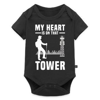 Industrieklettern | Industriekletterer Geschenk - Baby Premium Kurzarmbody - Schwarz - Vorne