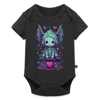 Goule gothique Kawaii amour monstre Pastel Design - Body à manches courtes Premium Bébé - noir - Devant
