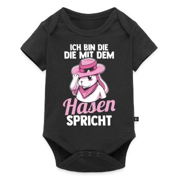 Kaninchen Hase - Baby Premium Kurzarmbody - Schwarz - Vorne