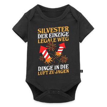 Neujahr Feuerwerk Silvester - Baby Premium Kurzarmbody - Schwarz - Vorne