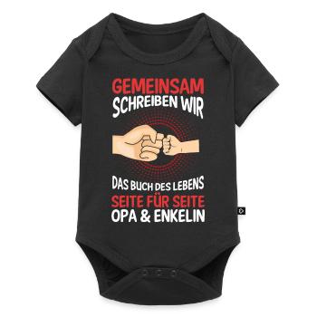 Opa Großvater Familie Enkelin Geschenk - Baby Premium Kurzarmbody - Schwarz - Vorne