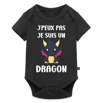 Bébé dragon - Body à manches courtes Premium Bébé - noir - Devant