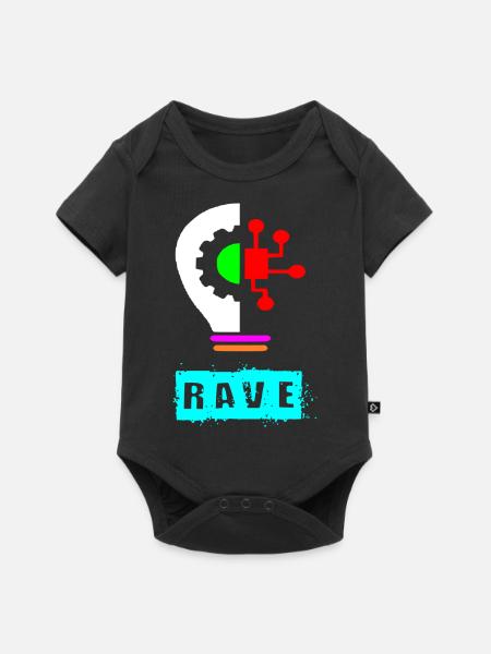Rave-Glühbirne - Baby Premium Kurzarmbody - Schwarz