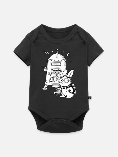 Zeitreisender Zeitreise - Baby Premium Kurzarmbody - Schwarz
