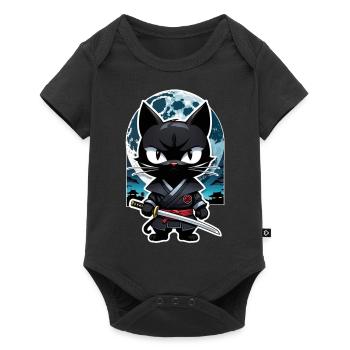 Ninja Cat - Samurai Kitten - Baby Premium short-sleeve bodysuit - black - Front