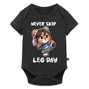 Journée amusante de routine pour les jambes - Body à manches courtes Premium Bébé - noir - Devant