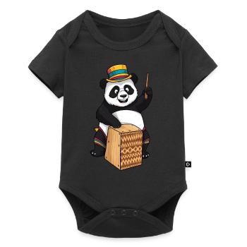 Cajon-Schlagzeuger - Baby Premium Kurzarmbody - Schwarz - Vorne