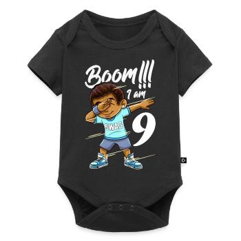 Boom Im 9 ans garçon noir dabbing - Body à manches courtes Premium Bébé - noir - Devant