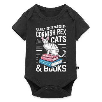Katze Cornish Rex Geschenk - Baby Premium Kurzarmbody - Schwarz - Vorne
