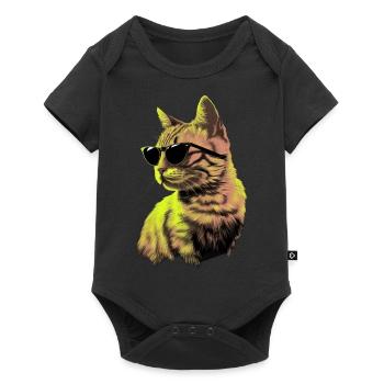 Sonnenbrille für Japanese Bobtail-Katzen Geschenk - Baby Premium Kurzarmbody - Schwarz - Vorne