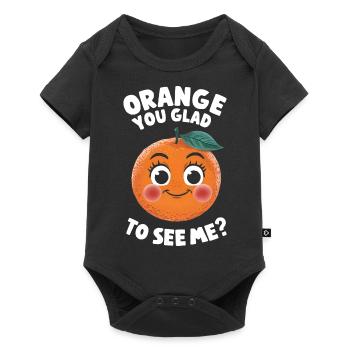 Lustiges Orangenfrucht Geschenk - Baby Premium Kurzarmbody - Schwarz - Vorne