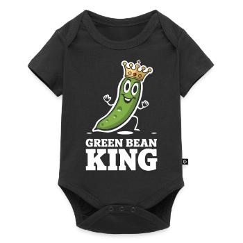 Grüne Bohnen - Baby Premium Kurzarmbody - Schwarz - Vorne