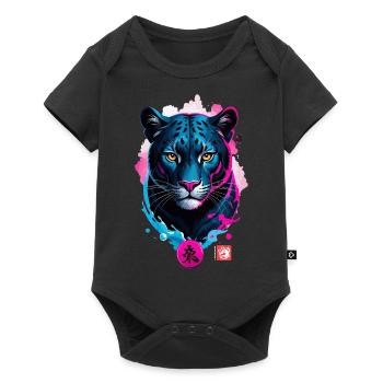 Panther Dream Pink Blue - Baby Premium short-sleeve bodysuit - black - Front