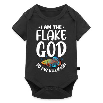 I am the flake god to my killifish Design - Baby Premium Kurzarmbody - Schwarz - Vorne