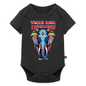 Colorful abstract elephant from Thailand - Baby Premium short-sleeve bodysuit - black - Front