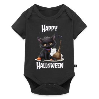 Halloween – Joyeux Halloween Chat Noir Mignon - Body à manches courtes Premium Bébé - noir - Devant