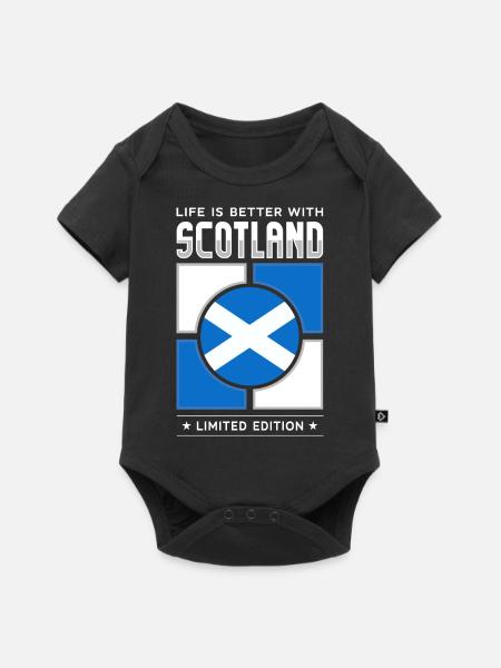 Scotland - Baby Premium Kurzarmbody - Schwarz