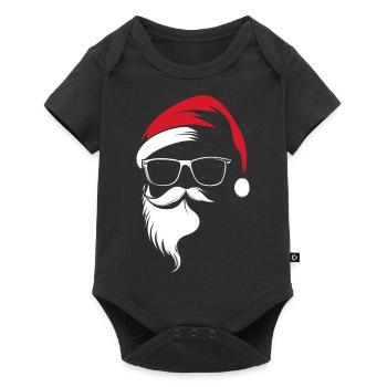 Cooler Weihnachtsmann Santa Weihnachtsshirt - Baby Premium Kurzarmbody - Schwarz - Vorne
