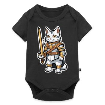 Cat Knight Comic - Baby Premium short-sleeve bodysuit - black - Front