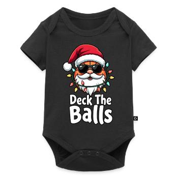 Basketball Im Weihnachtsmannkostüm Deck The Balls - Baby Premium Kurzarmbody - Schwarz - Vorne
