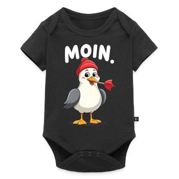 Darts Dart Moin Möwe - Baby Premium Kurzarmbody - Schwarz - Vorne