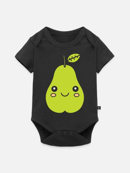 Birne - Baby Premium Kurzarmbody - Schwarz