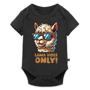 Llama Sunglasses - Baby Premium short-sleeve bodysuit - black - Front