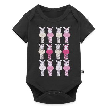 Zebra Pattern Pink - Baby Premium short-sleeve bodysuit - black - Front
