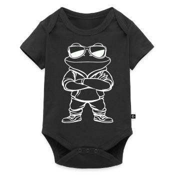 frosch comic sonnenbrille - Baby Premium Kurzarmbody - Schwarz - Vorne