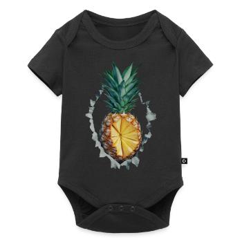 Ananas - Baby Premium Kurzarmbody - Schwarz - Vorne