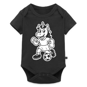 Soccer Unicorn - Baby Premium short-sleeve bodysuit - black - Front