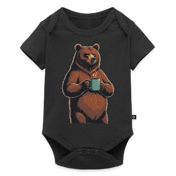 Grim Bear Coffee Mug Bears Coffee Tired - Baby Premium short-sleeve bodysuit - black - Front