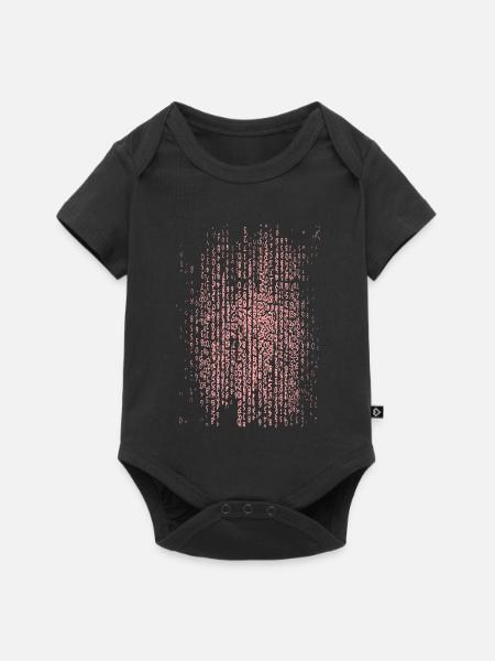 Pinkes Binärcode-Muster - Baby Premium Kurzarmbody - Schwarz