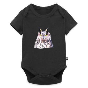 wild eagle owl, owl, owl, forest, animal - Baby Premium short-sleeve bodysuit - black - Front