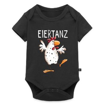 Eiertanz Huhn - Hühner - Comic - Vogel - Fun - Baby Premium Kurzarmbody - Schwarz - Vorne