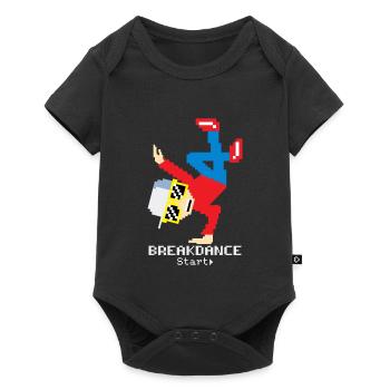 Pixel Breakdance B-Boy | Hip Hop rétro 8-bit - Body à manches courtes Premium Bébé - noir - Devant